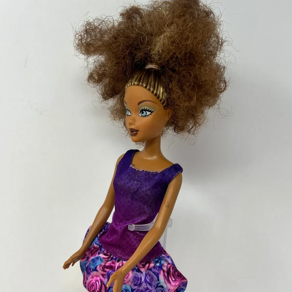 Barbie My Scene Madison‎ Doll 12 Inch Purple Floral Dress White Heels 1999